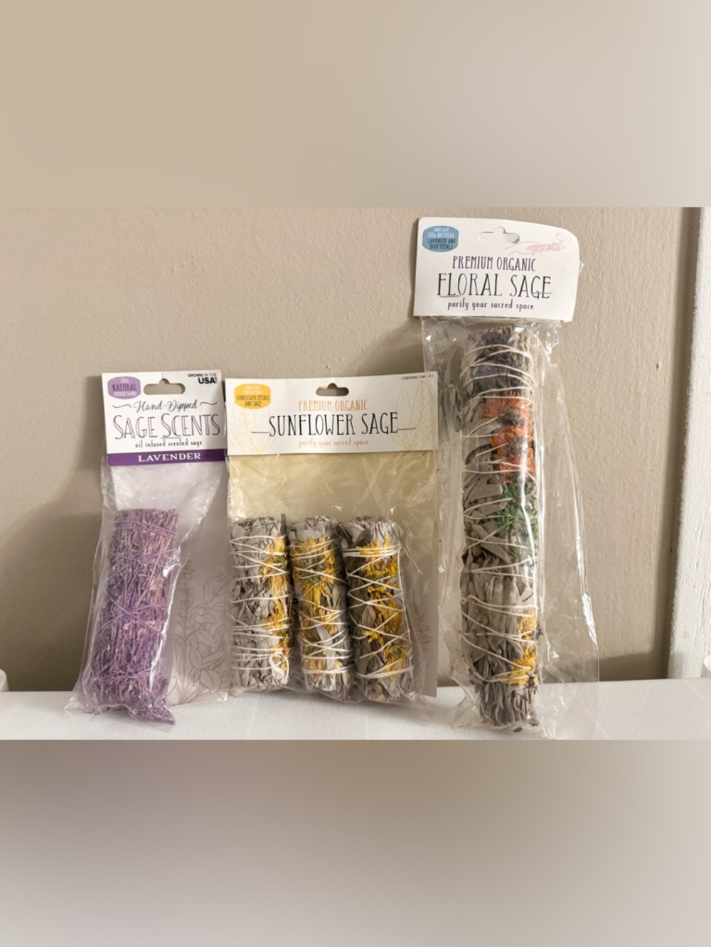 Bundle Of 3 Premium Organic Natural Smudge Wands